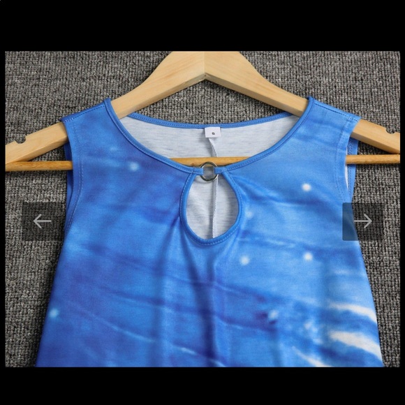 Sunshine tie-dye dress - Yobery. trending tie-dye print. Blue & White, size XL - Picture 4 of 6